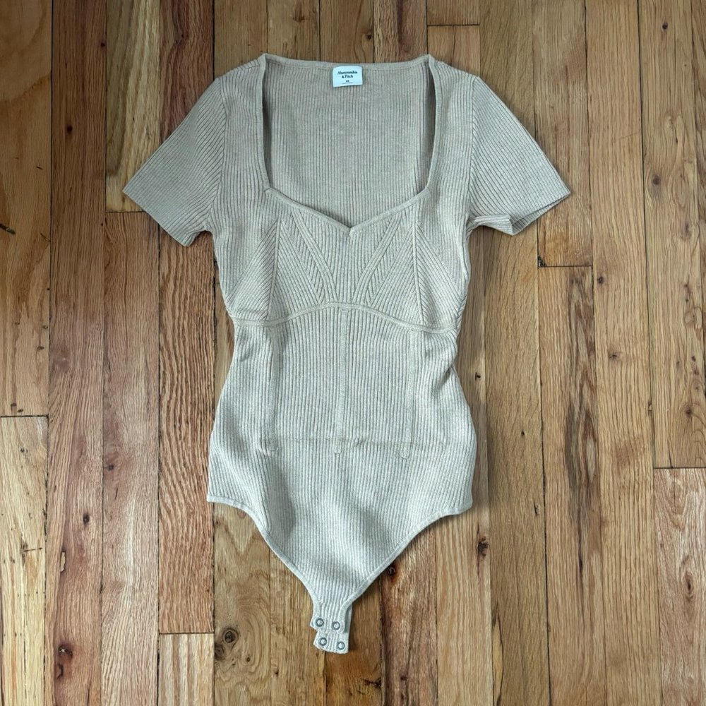 Abercrombie Corset-Inspired Short-Sleeve Bodysuit